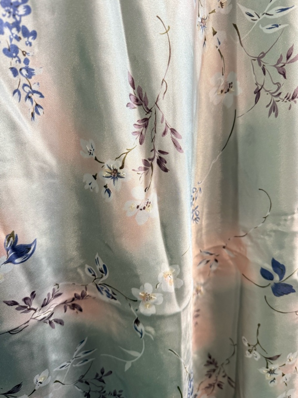 OYO Floral Satin Slip Dress Size Medium - Picture 3 of 7